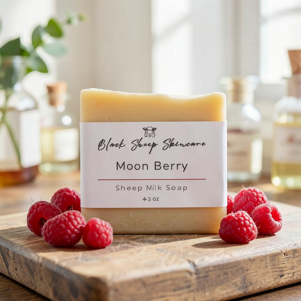 Moon Berry – A Luminous Sheep Milk Soap with the Scent of Ripe Dark Berries