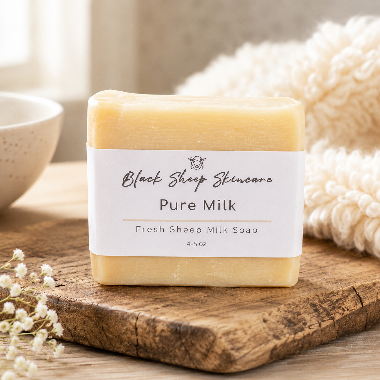 Pure Sheep Milk Bar - The Original Unscented Sheep Milk Soap For Sensitive Skin